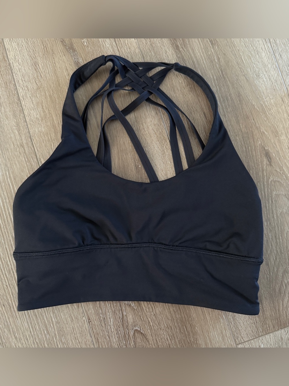 Lululemon Free to Be Moved Strappy Racerback Sports Bra Size 6 Black